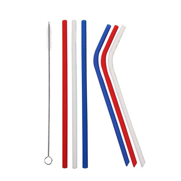 

drinking straws multi-color straw exquisitely designed durable food grade silicone small fine bend pipette cleaning brush