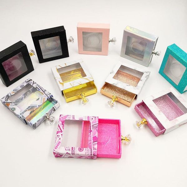 

storage bottles & jars 5/10/20/30/50pcs square false eyelash packaging box empty fake 3d mink eyelashes boxes colorful fine flash make up