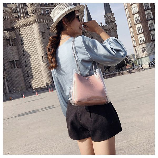 

2020 pvc brand handbag woman's bags bag bag's jelly new luxury clear designer fashion shoulder tote bucket for women fashion trans