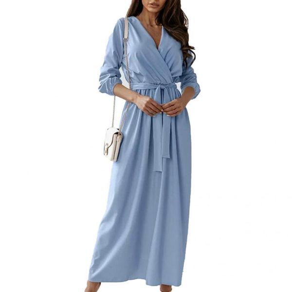 

casual dresses loose gorgeous tight waist long dress lightweight spring hem for taking pos, Black;gray