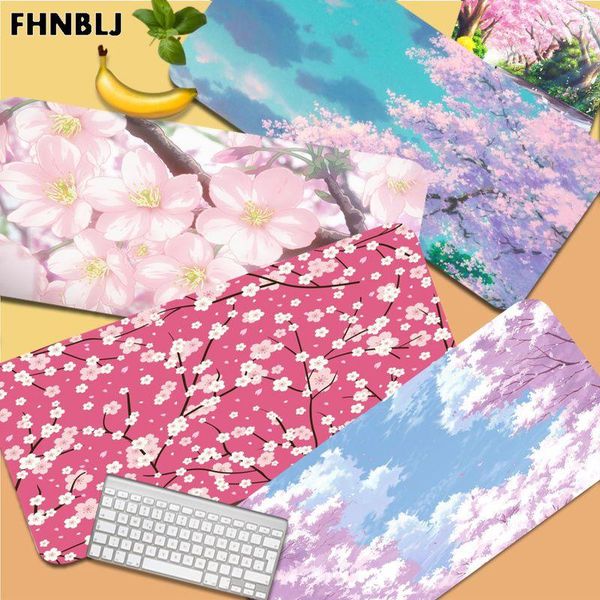 

mouse pads & wrist rests fhnblj cherry blossom flower natural rubber gaming mousepad desk mat size for big csgo game player deskpc compu