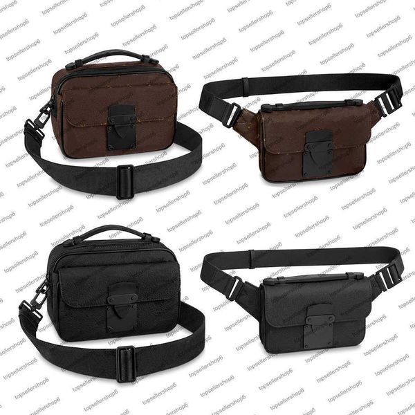 

m45806 m58489 men women s trunk lock messenger sling bag genuine cowhide-leather male canvas print embossed shoulderbag purse clutch waist