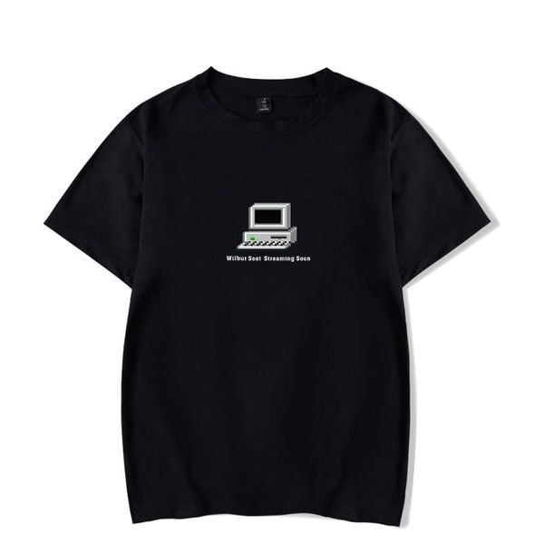 

wilbur soot summer letter pattern printing comfortable t-shirt short sleeve loose casual all-match neutral t-shirts men's, White;black