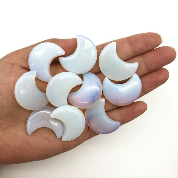

decorative objects & figurines cute white opal quartz moon shaped crystal polished stones healing decor gift craft natural crystals