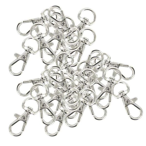 

keychains 30pcs swivel carabiners keychain silver color