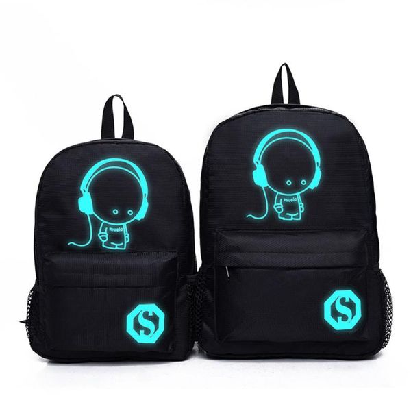 

backpack fashion backpacks luminous school bags for boy girl teenager cartoon student anti-theft book bag