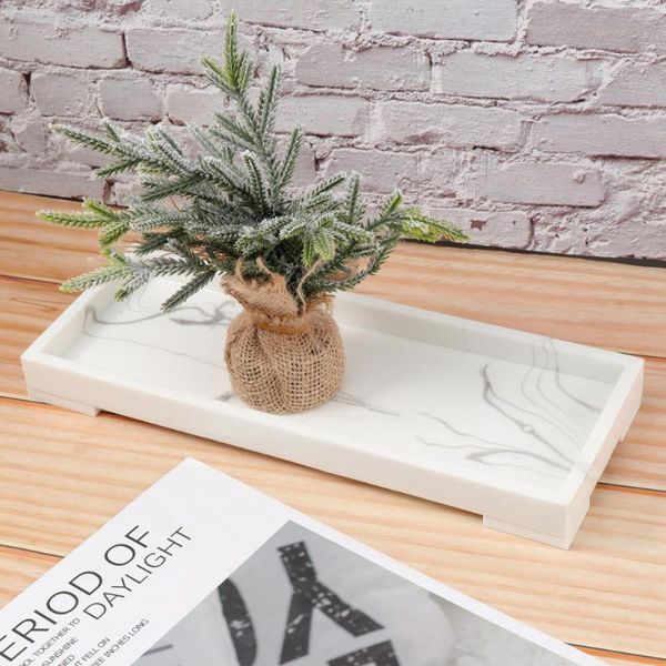 

marble pattern storage trays bathroom stand toilet tank tray for home el (white) kitchen & organization