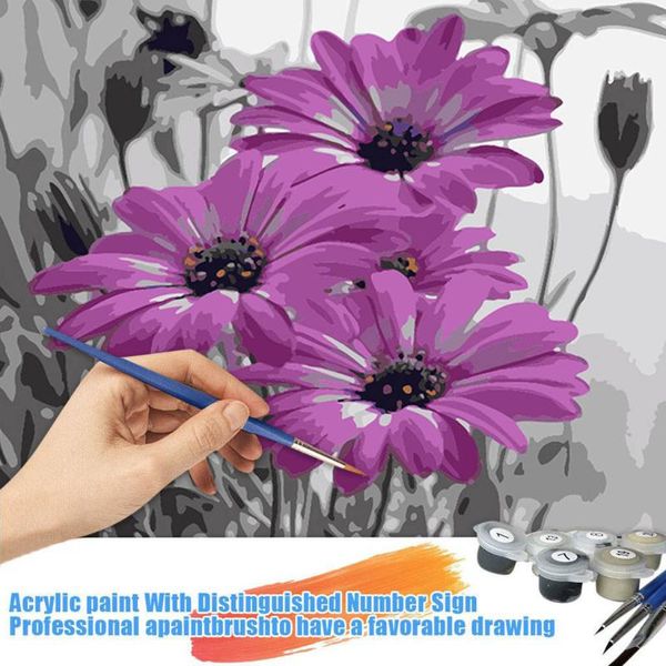 

paintings violet diy painting by numbers home decoration acrylic oil set for with brushes malowanie po numerach