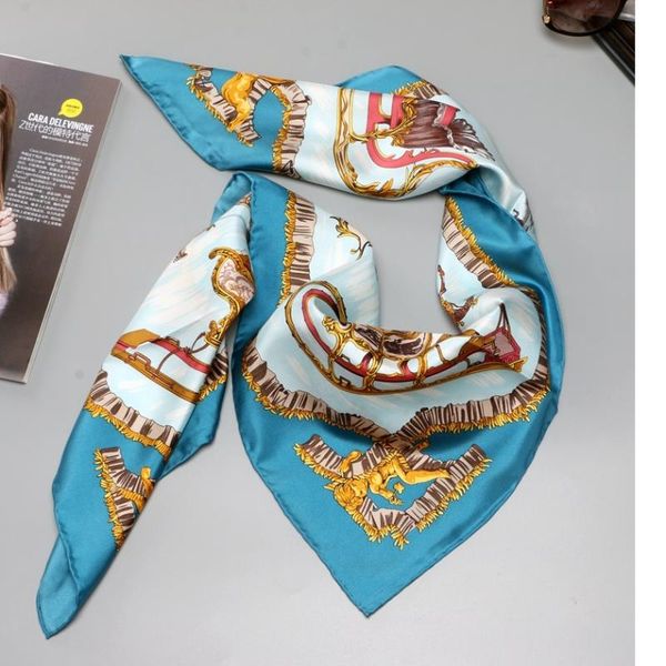 

scarves autumn 100% twill silk scarf shawl wraps 35" x female gifts, Blue;gray