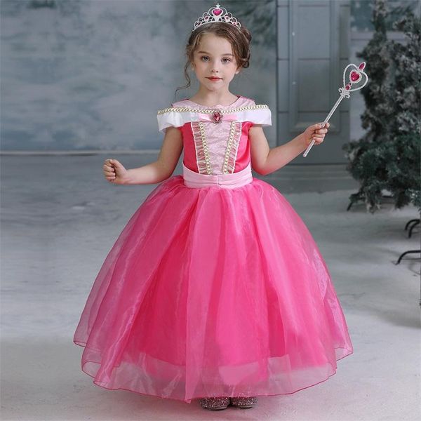 

girl's dresses girls dress for kids halloween cosplay princess costume christma party clothing children disfraz, Red;yellow