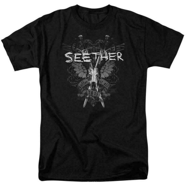 

seether suffer t shirt licensed rock n roll music band tee black, White;black