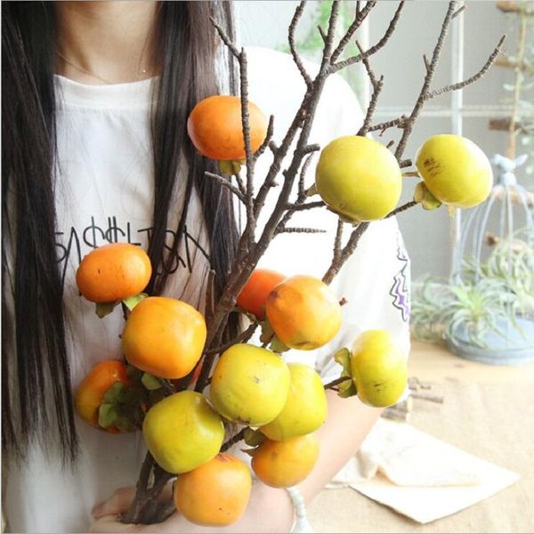 

persimmon artificial fruit flower home decoration wedding flowers false blossom fake party