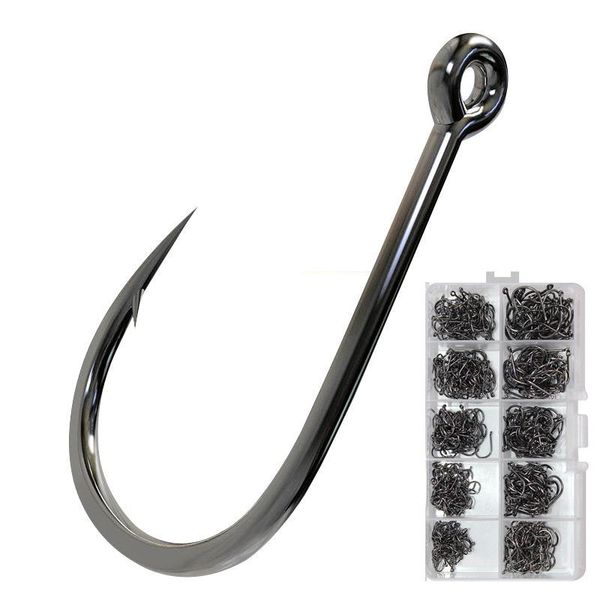 

500pcs worm fishing hook clamp wide gap crank high carbon steel barbed for lure spare size 3#~12# hooks