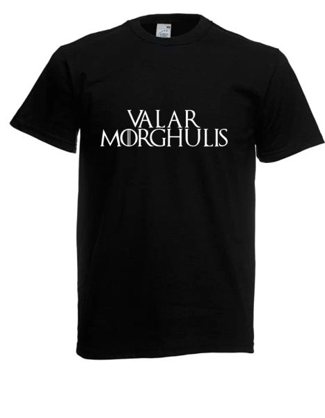 

mens t-shirt valar morghulis until 5xl, White;black