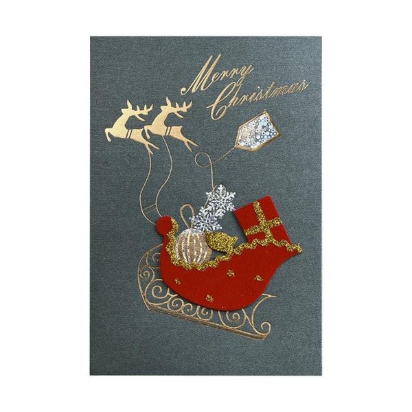 

greeting cards christmas half-fold card blank xmas fold over snowflake elk decorative postcards for year birthday holiday