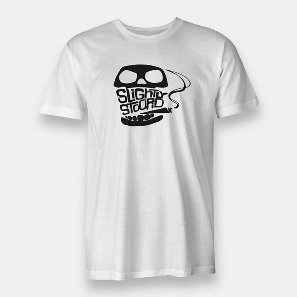 

skull slightly stoopid men's t-shirt white, White;black