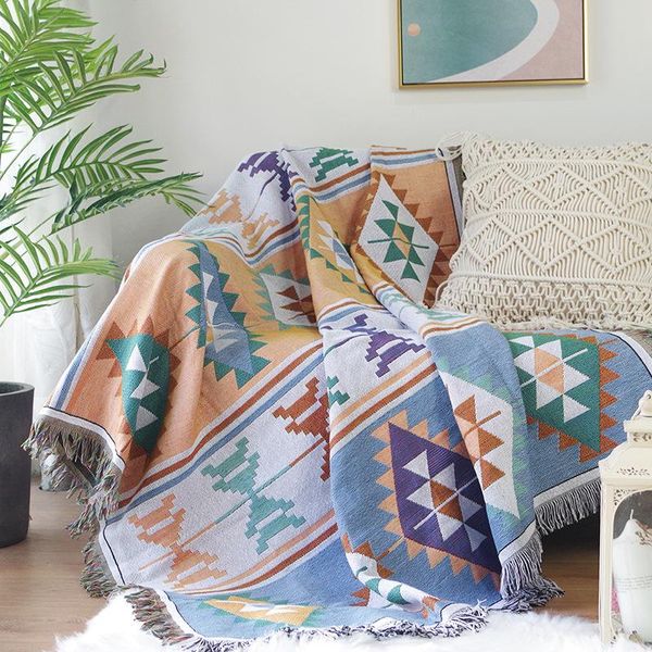 

blankets sofa cover bohemian throw blanket for bed travel camping bedcover bedspread retro ethnic-style tapestry geometry