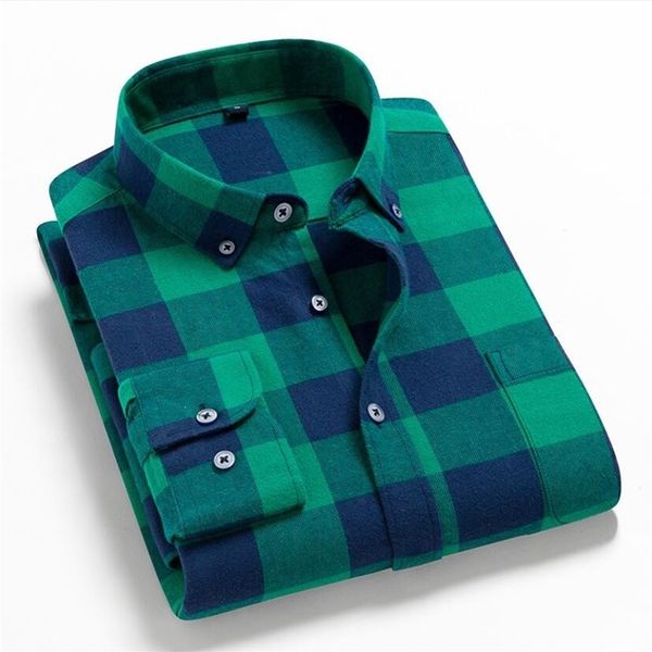 

men plaid 100% cotton shirt spring autumn men casual shirts long sleeve chemise homme male check shirts 210708, White;black