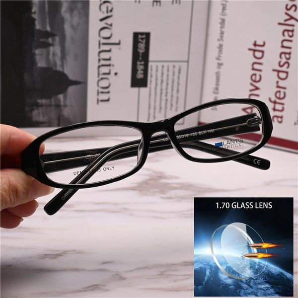 

fashion sunglasses frames men women eyeglasses with 1.70 glass lens for high cyclinder sphere anti scratch ultra thin -1100 -1200 -1600, Black