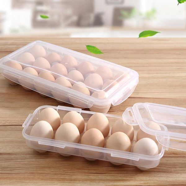 

storage bottles & jars household egg box refrigerator drawer-type plastic transparent eggs dispenser tray holder container with lid