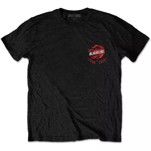 

guns n 'roses lies 30 years official t-shirt men unisex, White;black