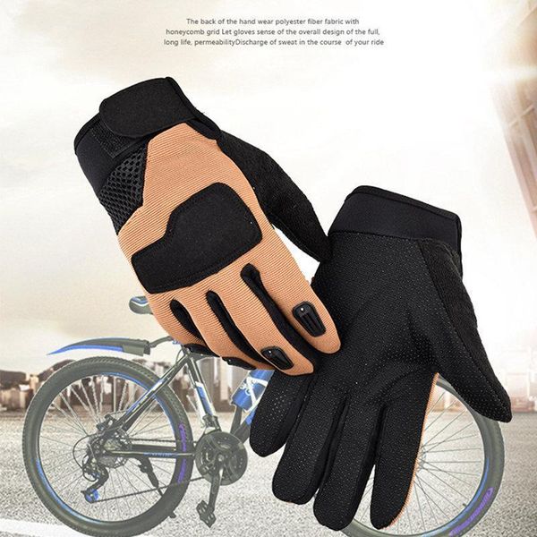 

men's tactical army cycling gloves full finger winter warm anti-slip1, Black
