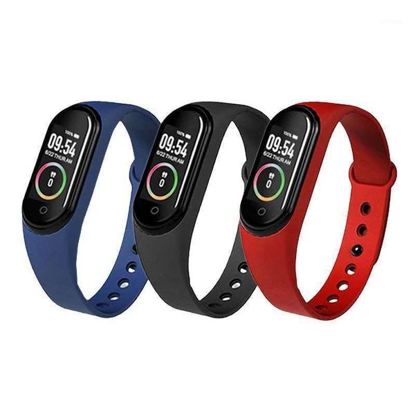 

smart wristbands m4 bracelet step counting blood pressure heart rate health monitoring can remote control pography sports1