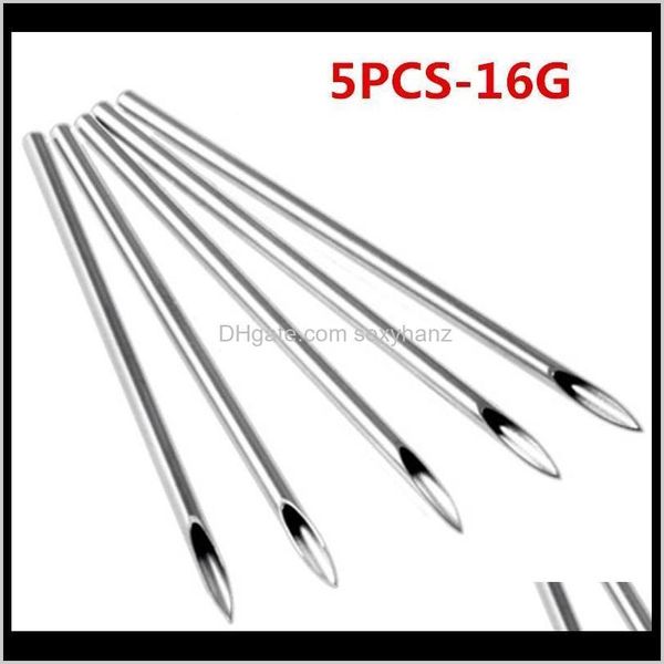 Zungenringe 1PCS Einweg sicheres sterile Ohrpistole ohne Schmerz Nasenstock Piercing Werkzeug Körper Pircing Maker Chirurgischer Stahl Medizinische Nadel Q m Solcn