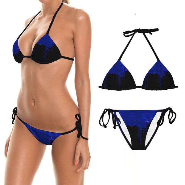 

2021 swimsuit bikini flow color water drop split women's, White;black