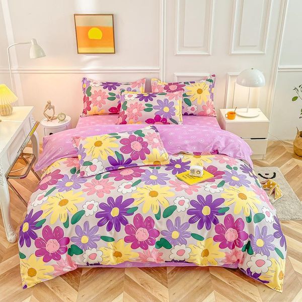 

bedding sets purple thick bed set skin friendly duvet cover sheet pillowcase student dormitory home decor bedroom