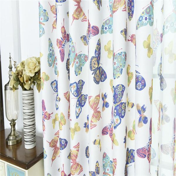 

curtain & drapes curtains butterfly modern living room kids tulle window bedroom sheer fabrics rustic