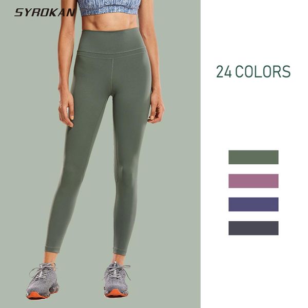 

syrokan womens naked feeling i high waist tight yoga pants workout leggings-25 inches, Black