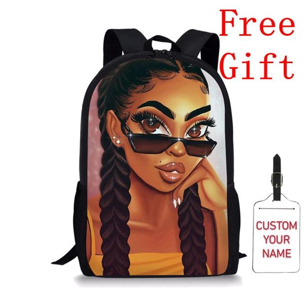 

backpack art african black princess teens girl kindergarten school bag american teenager schoolbags kids custom backpacks