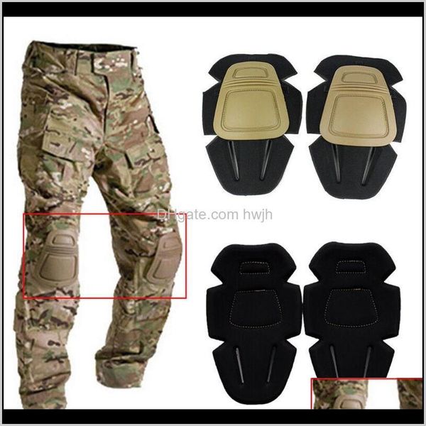 

1 pair tactical combat protective pad set protector sports safety elbow or knee pads joelheira cinta 8of73 8skqg, Black;gray
