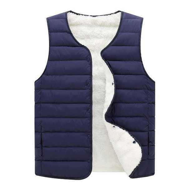 

men's vests large size clothing winter vest jackets sleeveless coat 2022 fur fashion 4xl male warm waistcoat fleece men y630, Black;white