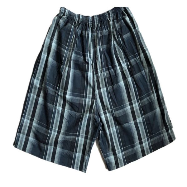 

underpants the high-quality goods men's cotton plaid beach pants 5-point large for middle-aged and old people, Black;white