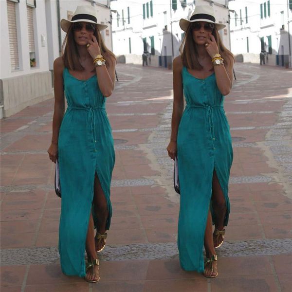 

women fashion dress summer womens ladies buttons beach party midi v neck holiday floral sundress, Black;gray