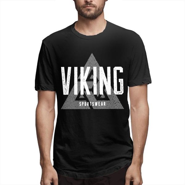 

men's t-shirts viking trio sportswear crazy tees short sleeve round neck t-shirt pure cotton printed clothes, White;black