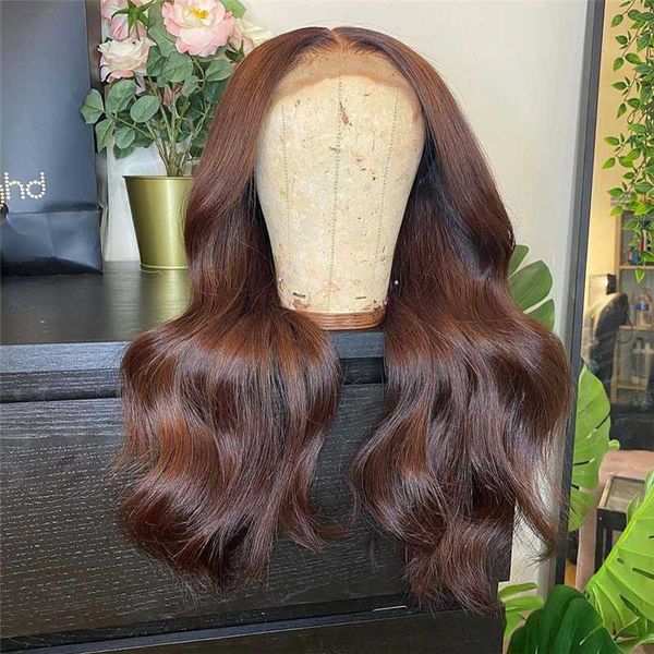 

synthetic wigs lace wig for women brown body wave front with baby hair natural hairline heat resistant, Black