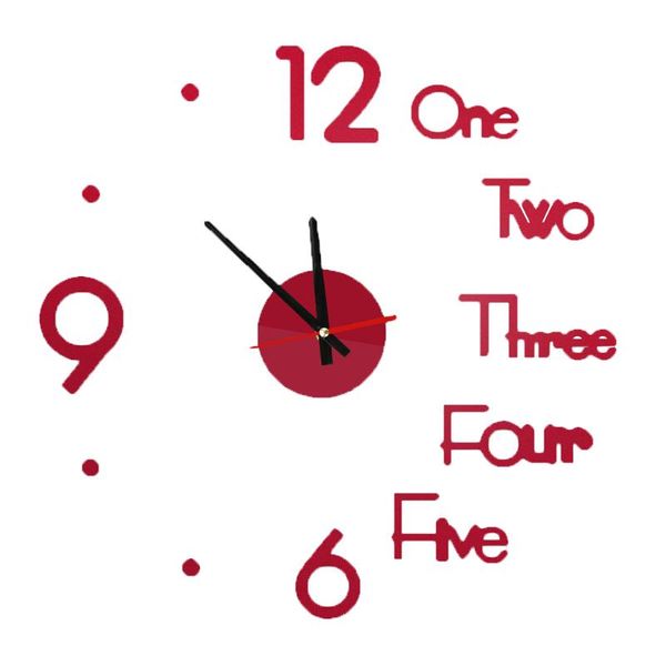 

wall clocks 3d sticker clock mirror surface frameless decor, easy to stick