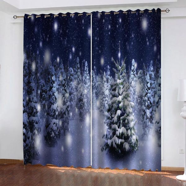 

curtain & drapes customized size luxury blackout 3d window curtains for living room white snow beautiful scenery