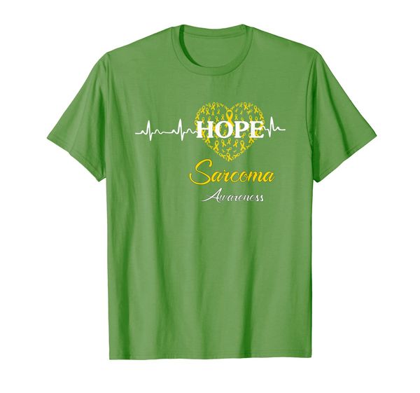 

hope sarcoma awareness heartbeat shirt, White;black