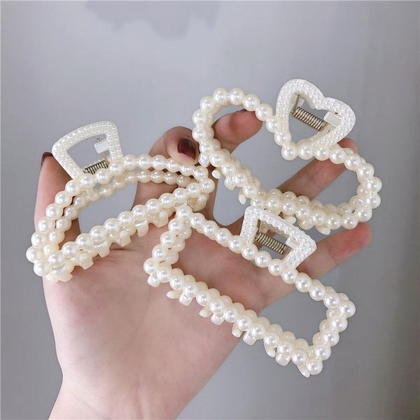 

hair clips & barrettes fashion girl claw pearl hairpin crab retro accessories for women three different style, Golden;silver