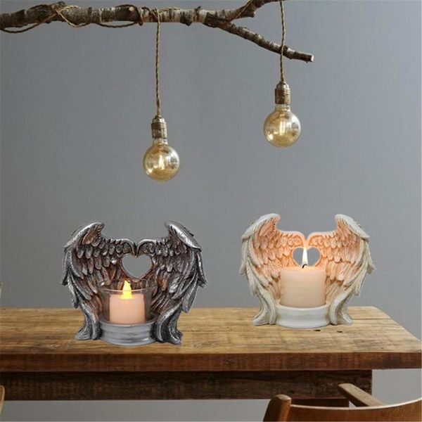 

candle holders guardian wings holder vintage tea light decorative resin angel figurine home wedding christmas church a