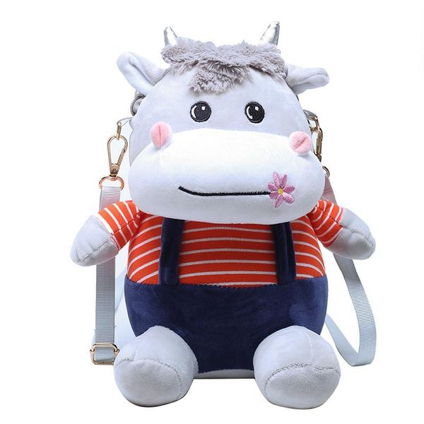 

evening bags cute cow plush bag female 2021 autumn and winter women doll girl cartoon shoulder messenger