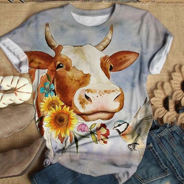 

women's blouses & shirts plus size women shirt short sleeve 3d animal printed o-neck tee blusas t-shirty damskie camisetas femininas l, White