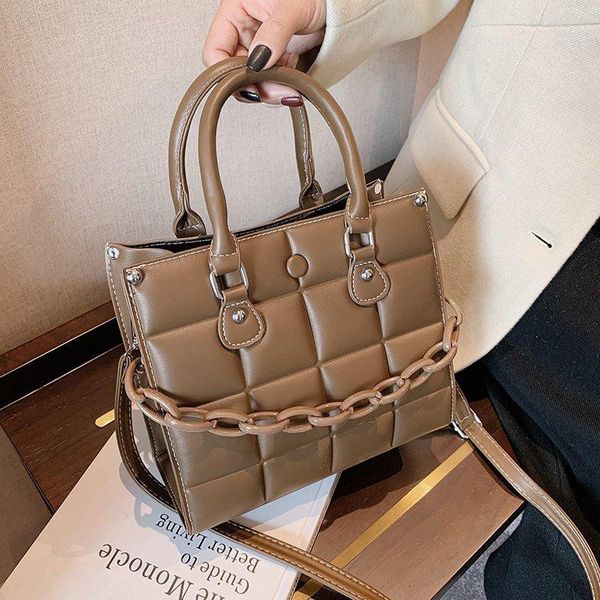 

evening bags bag lattice square 2021 crossbody high-quality pu leather women's designer handbag high capacity shoulder tote