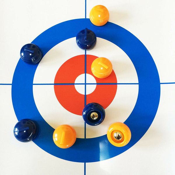 

Family Curling Table Game Adult Training Kids Tabletop Ball Game Fun Toy Set