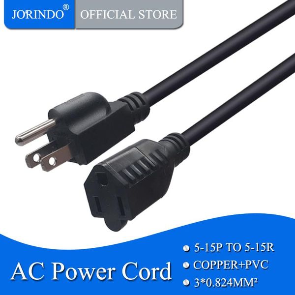 

smart power plugs jorindo 1m/3ft, usa nema 5-15p to 5-15r extension cable, for stage light pc computer psu tv printer,15a/125v