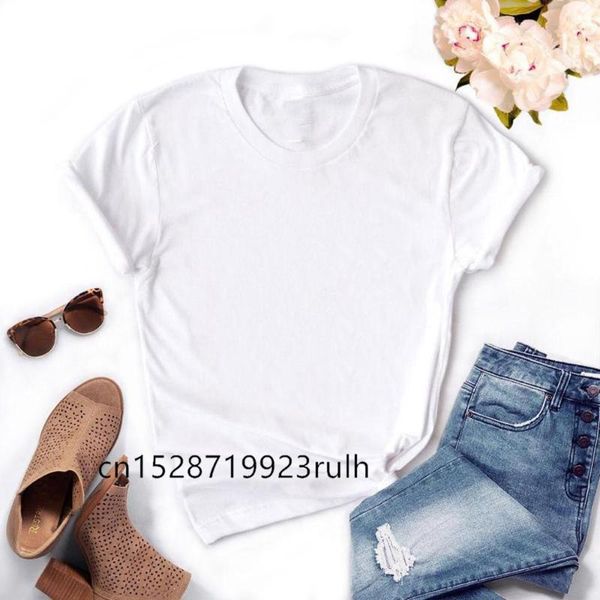 

women's t-shirt women diy customize t-shirts harajuku solid color t shirt vintage tee casual streetwear tshirt, White